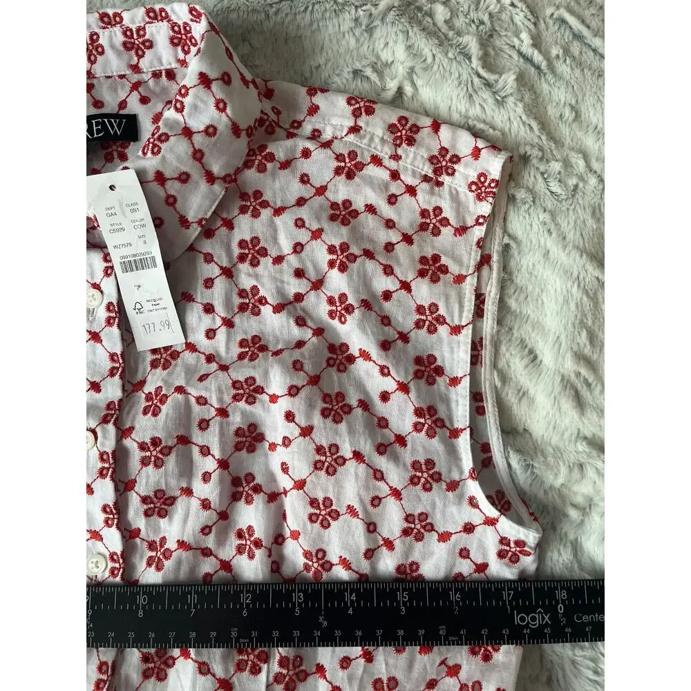 J.Crew NWT $177.99 Preppy Romantic Cottagecore Floral Embroidered Dress Sz 8